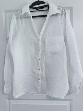 Zara 100% Linen Shirt | Size L | White